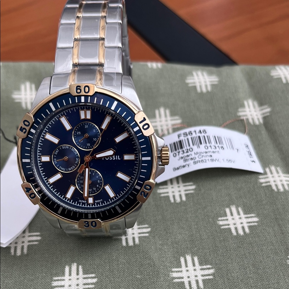 Fossil Men's Silver and Gold Chronograph Watch